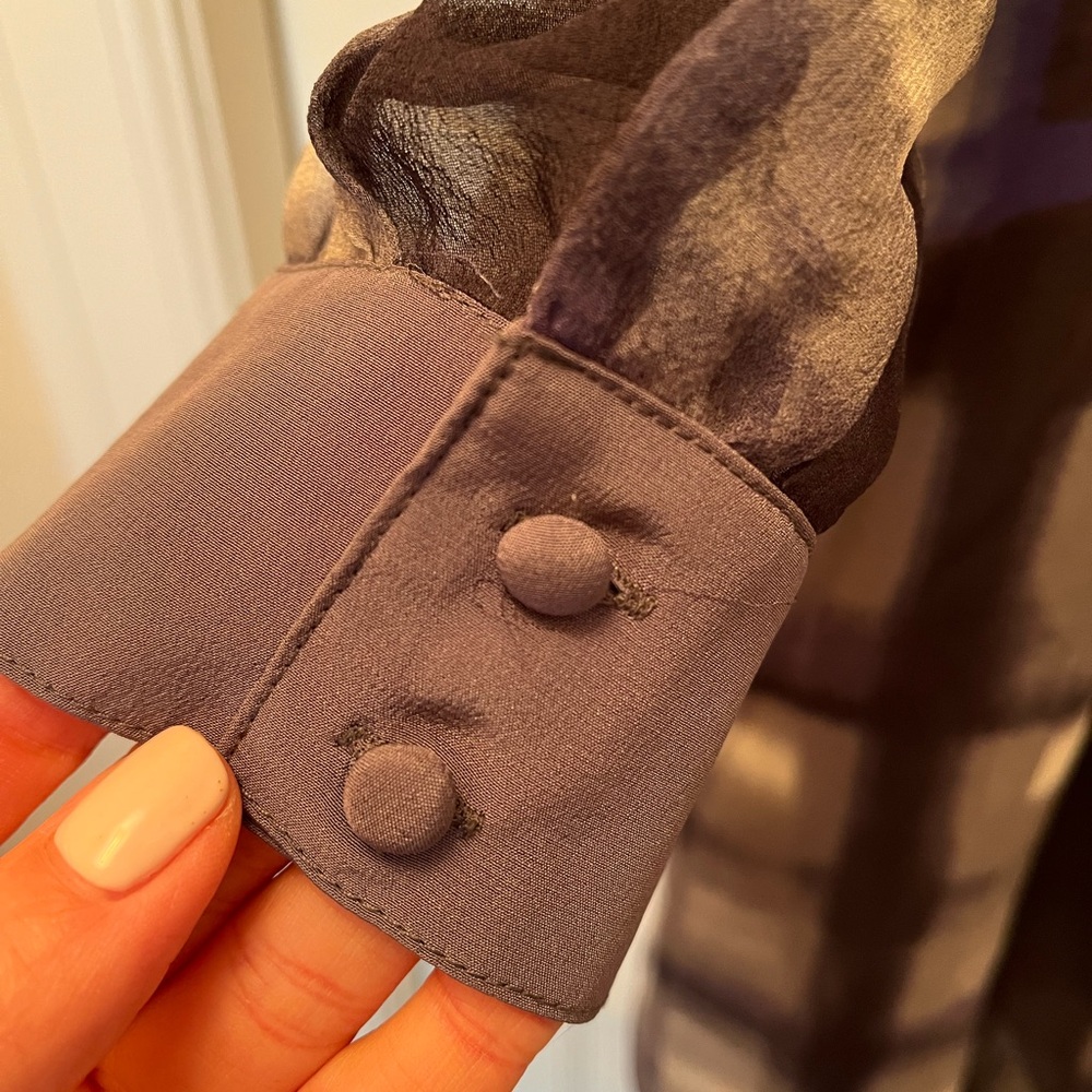 Cusp by Neiman Marcus Blue and Gray Silk Mini Dress - Picture 4 of 10